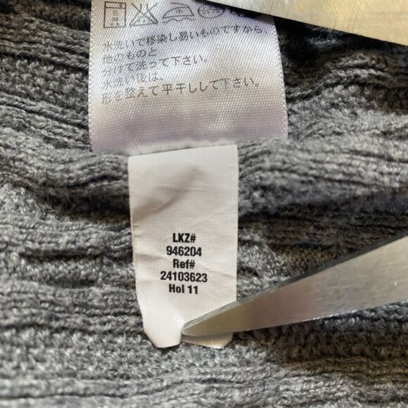 EDDIE BAUER M Y2K Gray Cable Knit V-Neck Long-Sleeve Sweater Bella Swan Preppy - Picture 13 of 16